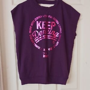 Zumba Fitness Purple Women Hoodie with Pink Print